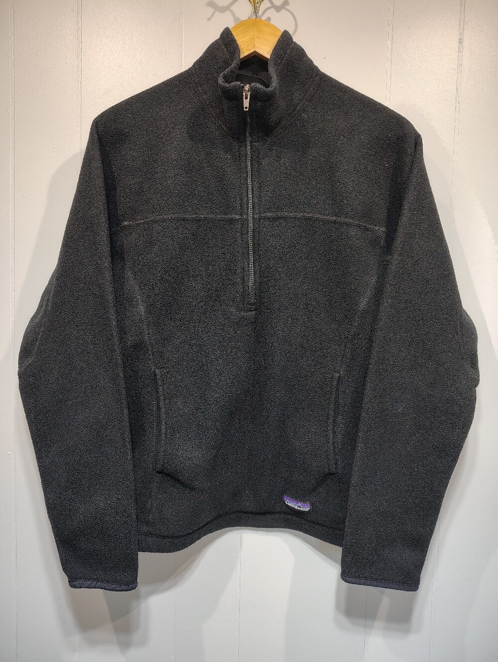 Patagonia Synchilla Marsupial Fleece Half Zip Pullover Black Size L